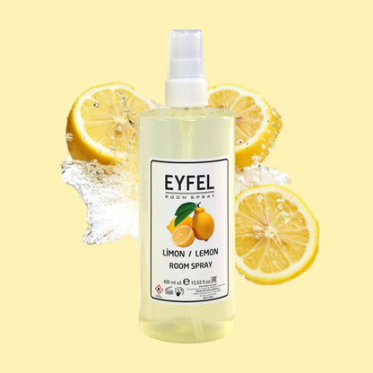 EYFEL Lemon Room Spray – 400 ml Fresh Citrus Home Air Freshener with Zesty Lemon Scent – Energizing Fragrance Mist for Kitchen, Bathroom, Office & Living Room - Damoo