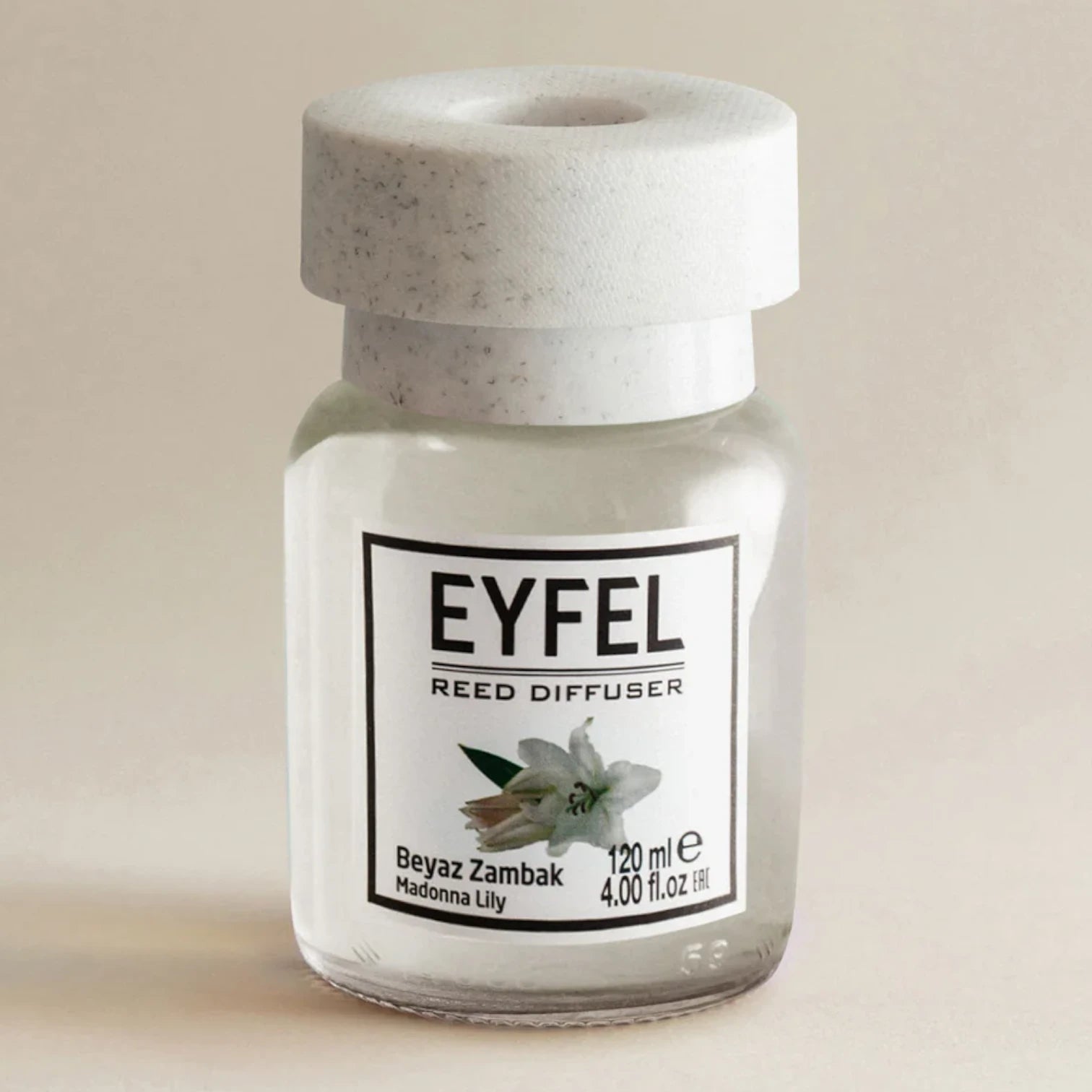 EYFEL Madona Lily Reed Diffuser – 120ML Almond Scent | Long-Lasting Aroma Diffuser for Home, Office & Bathroom | Elegant Decorative Air Freshener - Damoo