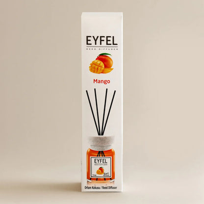 EYFEL Mango Reed Diffuser – 120ML Long-Lasting Home Fragrance | Tropical Scent with Natural Reeds | Decorative Aromatherapy Air Freshener for Home or Office - Damoo
