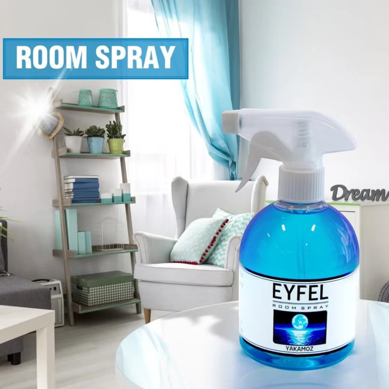 EYFEL Moon Light Room Spray Air Freshener – 500ml Long-Lasting Elegant & Calming Fragrance with Essential Oils – Odor Neutralizer for Home, Office, Bathroom, or Bedroom - Damoo