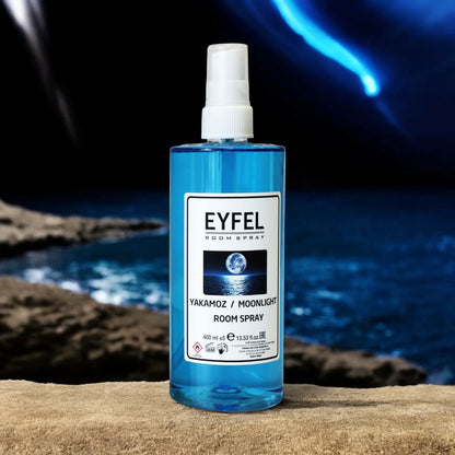 EYFEL Moonlight Room Spray – 400 ml Yakamoz Fragrance in Elegant Blue Bottle – Calming & Refreshing Home Air Freshener for Bedroom, Office & Living Spaces - Damoo