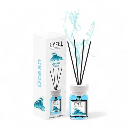 EYFEL Ocean Reed Diffuser – 120ML Home Fragrance with Reed Sticks | Long-Lasting Fresh Coastal Scent | Elegant Aroma Diffuser for Bathroom, Bedroom & Living Room - Damoo