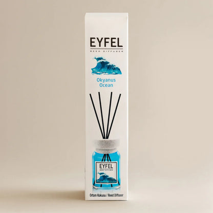 EYFEL Ocean Reed Diffuser – 120ML Home Fragrance with Reed Sticks | Long-Lasting Fresh Coastal Scent | Elegant Aroma Diffuser for Bathroom, Bedroom & Living Room - Damoo