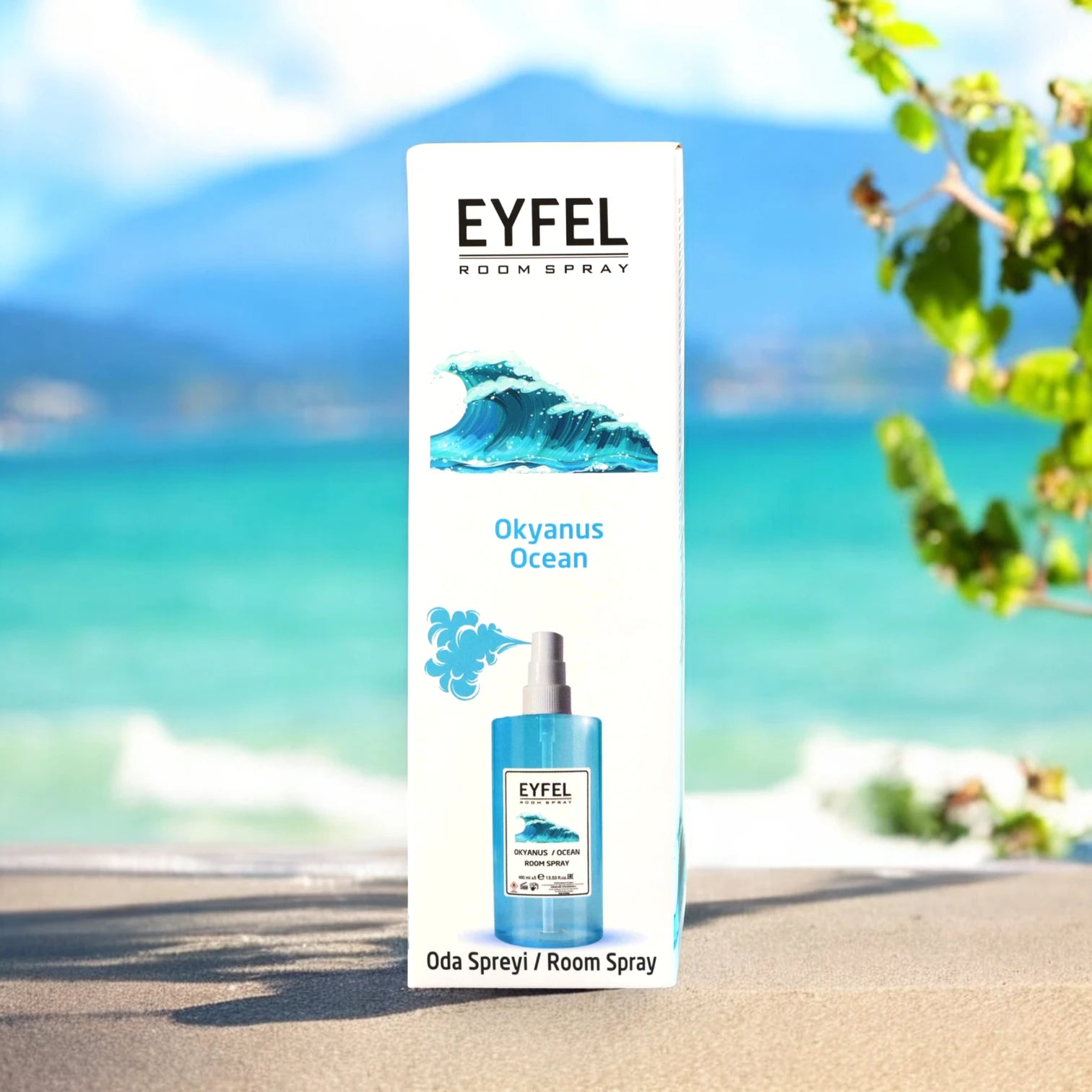EYFEL Ocean Room Spray – 400 ml Fresh Sea Breeze Air Freshener with Invigorating Ocean Scent – Long-Lasting Fragrance Mist for Home, Bathroom & Office - Damoo