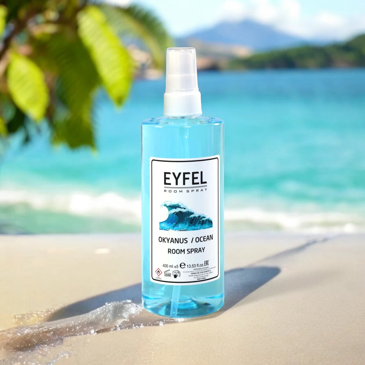 EYFEL Ocean Room Spray – 400 ml Fresh Sea Breeze Air Freshener with Invigorating Ocean Scent – Long-Lasting Fragrance Mist for Home, Bathroom & Office - Damoo