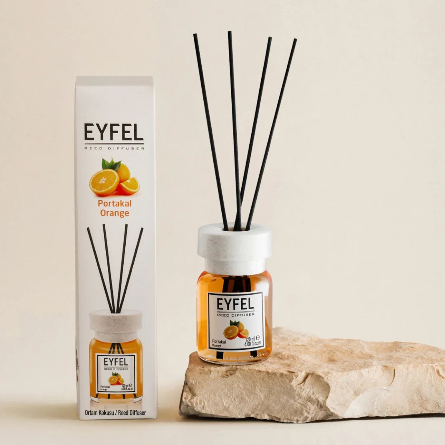 EYFEL Orange Blossom Reed Diffuser – 120ML Long-Lasting Home Fragrance | Essential Oil Diffuser with Natural Sticks | Sweet Floral Scent for Bedroom, Bathroom, Living Room & Office - Damoo