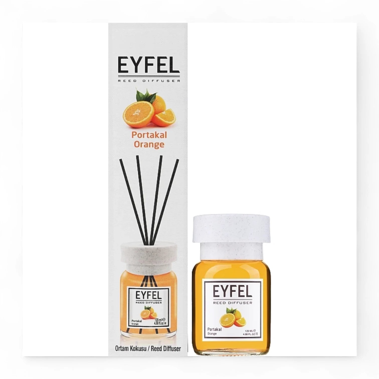 EYFEL Orange Blossom Reed Diffuser – 120ML Long-Lasting Home Fragrance | Essential Oil Diffuser with Natural Sticks | Sweet Floral Scent for Bedroom, Bathroom, Living Room & Office - Damoo