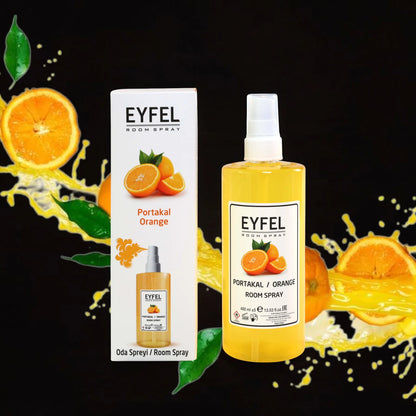 EYFEL Orange Room Spray – 400 ml Citrus Home Air Freshener with Fresh Mediterranean Orange Scent – Invigorating Aroma Mist for Kitchen, Bathroom, Living Room & Office - Damoo
