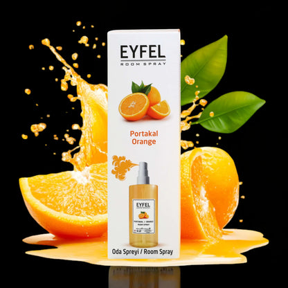 EYFEL Orange Room Spray – 400 ml Citrus Home Air Freshener with Fresh Mediterranean Orange Scent – Invigorating Aroma Mist for Kitchen, Bathroom, Living Room & Office - Damoo