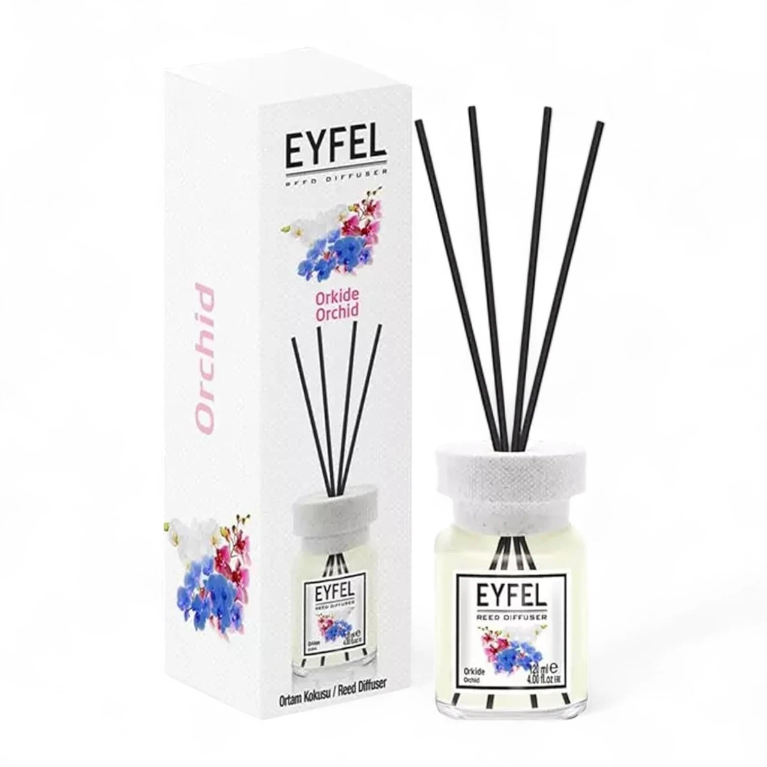 EYFEL Orchid Reed Diffuser – 120ML Floral Home Fragrance | Long-Lasting Air Freshener for Bedroom, Living Room & Office | Elegant & Exotic Orchid Scent Diffuser - Damoo