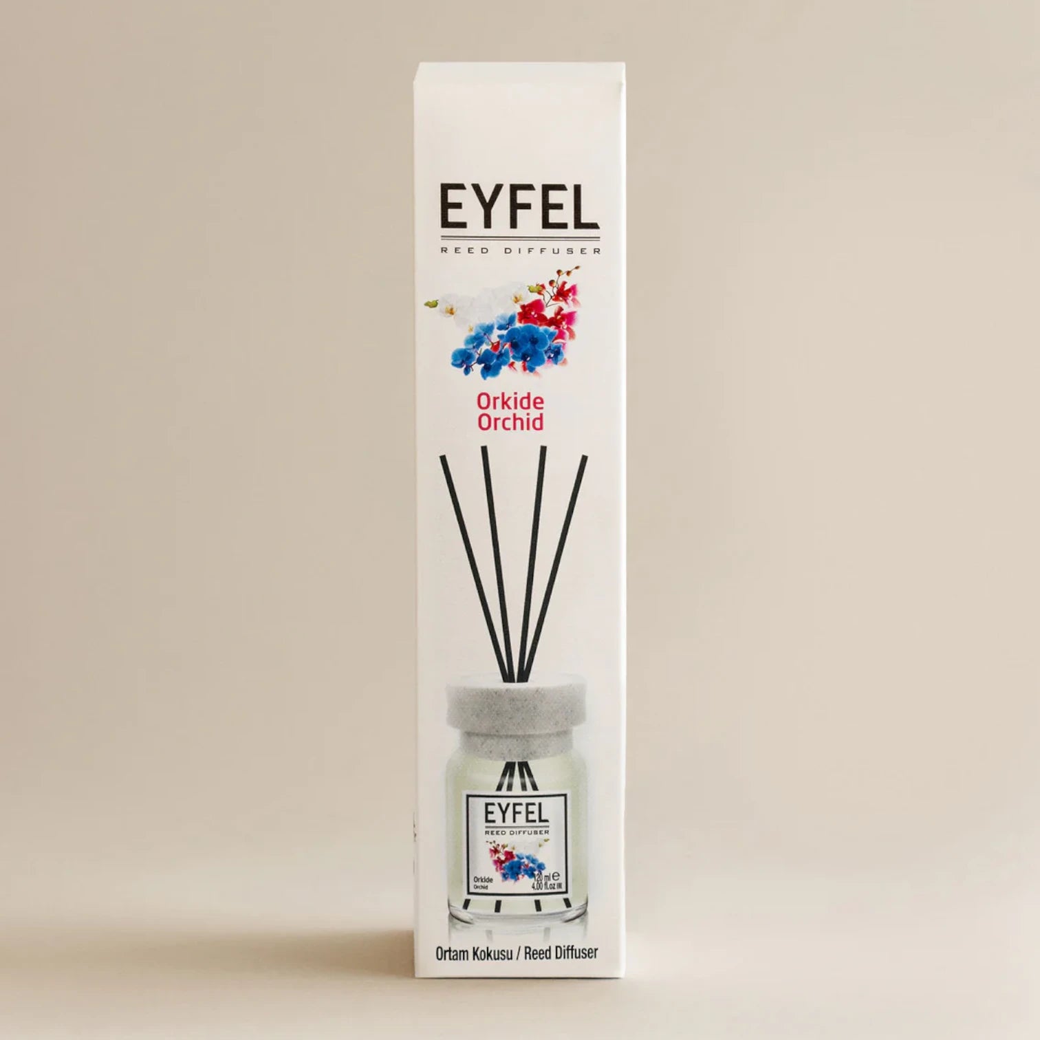 EYFEL Orchid Reed Diffuser – 120ML Floral Home Fragrance | Long-Lasting Air Freshener for Bedroom, Living Room & Office | Elegant & Exotic Orchid Scent Diffuser - Damoo