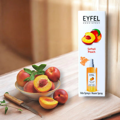EYFEL Peach Room Spray – 400ml - Sweet Fruity Air Freshener with Sun-Ripened Peach Fragrance - Long-Lasting Freshness for Home & Office - Damoo