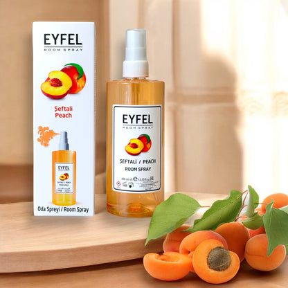 EYFEL Peach Room Spray – 400ml - Sweet Fruity Air Freshener with Sun-Ripened Peach Fragrance - Long-Lasting Freshness for Home & Office - Damoo