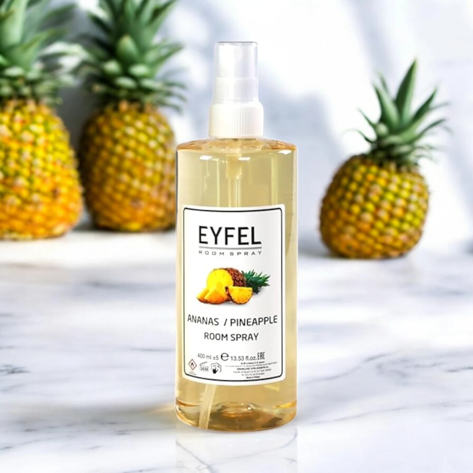 Eyfel Pineapple Room Spray 400ml – Refreshing Tropical Scent - Energizing & Cooling Air Freshener - Damoo
