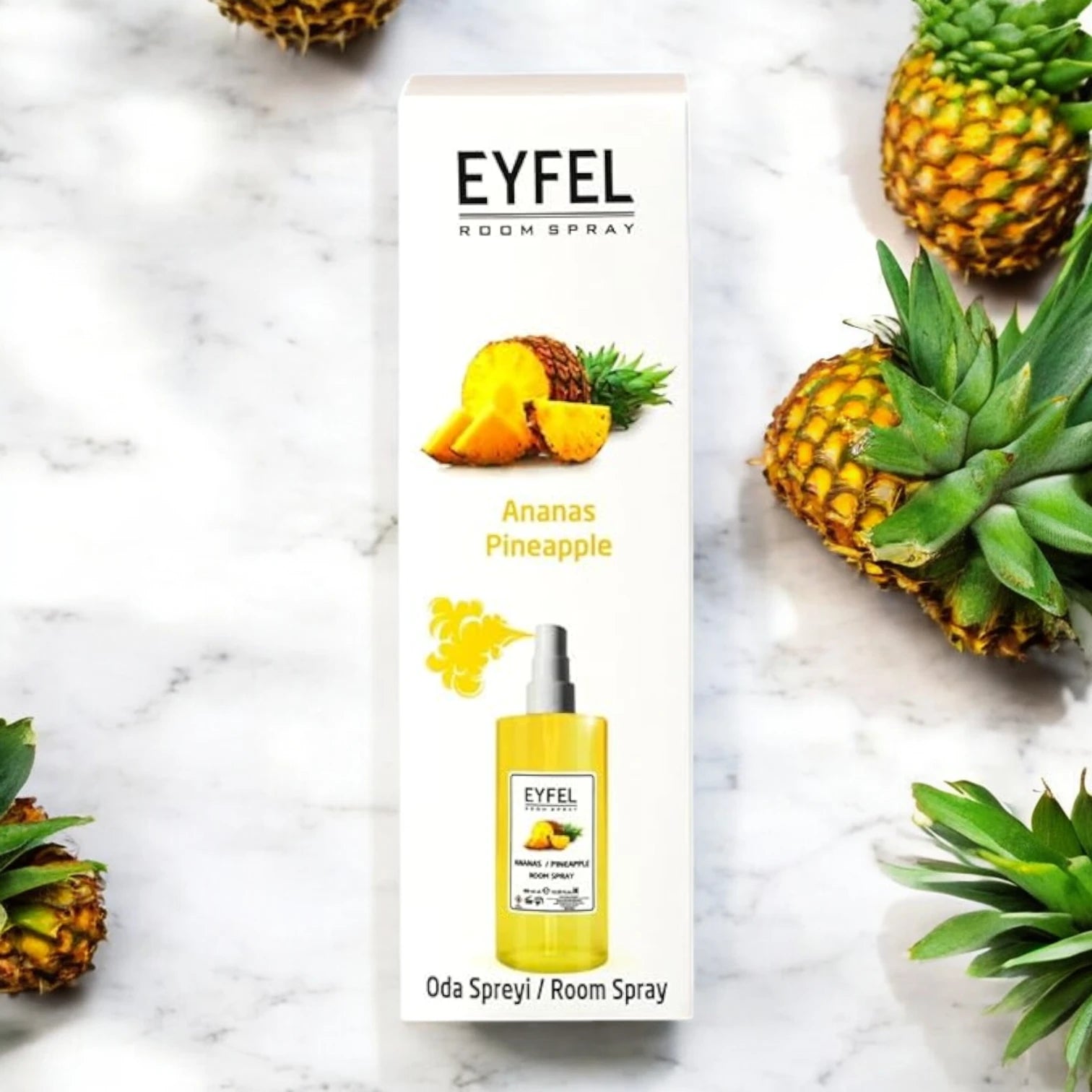 Eyfel Pineapple Room Spray 400ml – Refreshing Tropical Scent - Energizing & Cooling Air Freshener - Damoo