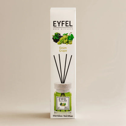 EYFEL Reed Diffuser Grape 120ml – Long-Lasting Fruity Aroma, Home & Office Air Freshener, Aromatherapy Room Diffuser - Damoo