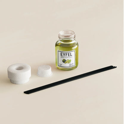 EYFEL Reed Diffuser Grape 120ml – Long-Lasting Fruity Aroma, Home & Office Air Freshener, Aromatherapy Room Diffuser - Damoo