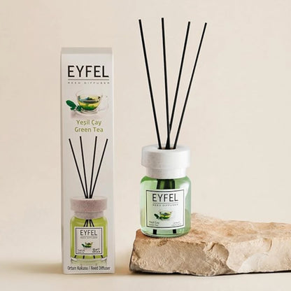 Eyfel Reed Diffuser Green Tea Fragrance – 120ML | Long-Lasting Aromatherapy Scent for Home & Office | Elegant Glass Bottle - Damoo