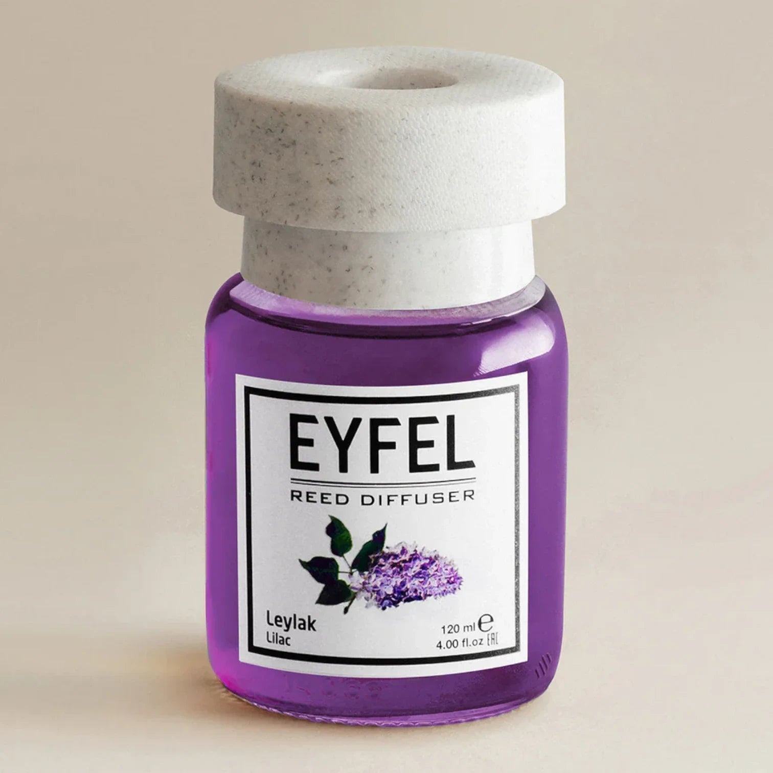 EYFEL Reed Diffuser Lilac 120ml – Long-Lasting Scented Sticks Air Freshener, Elegant Home Fragrance, Made in Turkey - Damoo