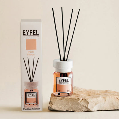 EYFEL Reed Diffuser Powder – 120ML Long-Lasting Essential Oil Air Freshener for Home & Office | Natural Aromatherapy with Bamboo Sticks | Mood Enhancing Scent Diffuser - Damoo