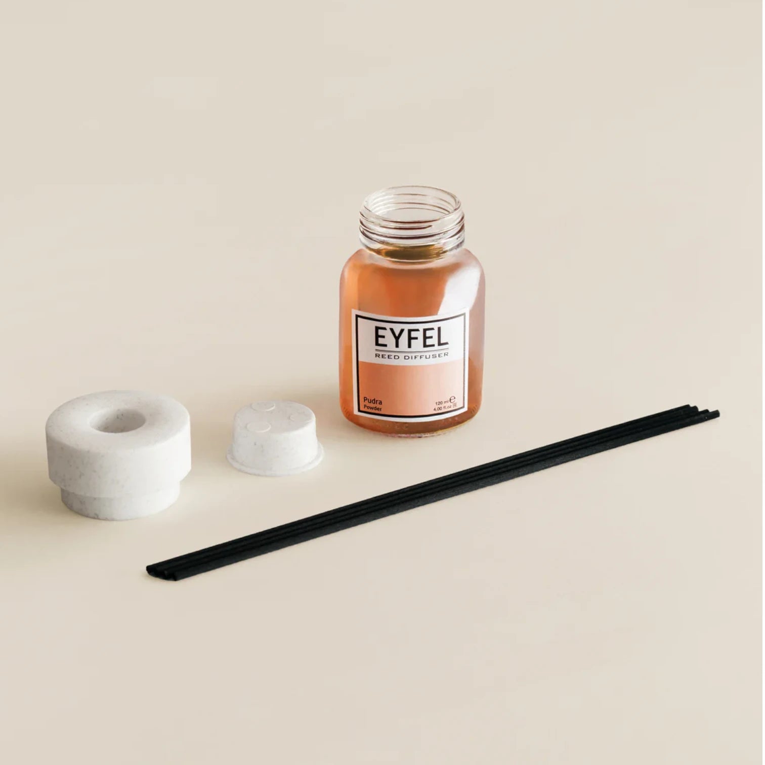 EYFEL Reed Diffuser Powder – 120ML Long-Lasting Essential Oil Air Freshener for Home & Office | Natural Aromatherapy with Bamboo Sticks | Mood Enhancing Scent Diffuser - Damoo