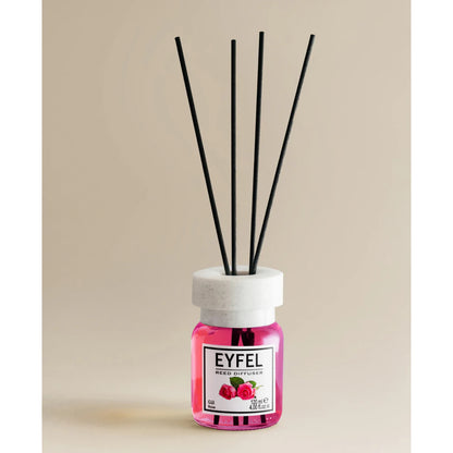 EYFEL Rose Reed Diffuser – 120ML Long-Lasting Floral Home Fragrance | Elegant Glass Bottle & Reed Sticks | Romantic Scent for Home, Office & Gifts - Damoo
