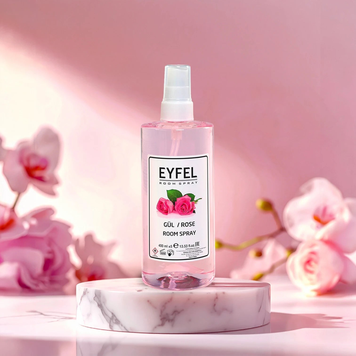 EYFEL Rose Room Spray – 400 ml Romantic Floral Home Air Freshener with Classic Rose Scent – Elegant Fragrance Mist for Bedroom, Living Room & Office - Damoo