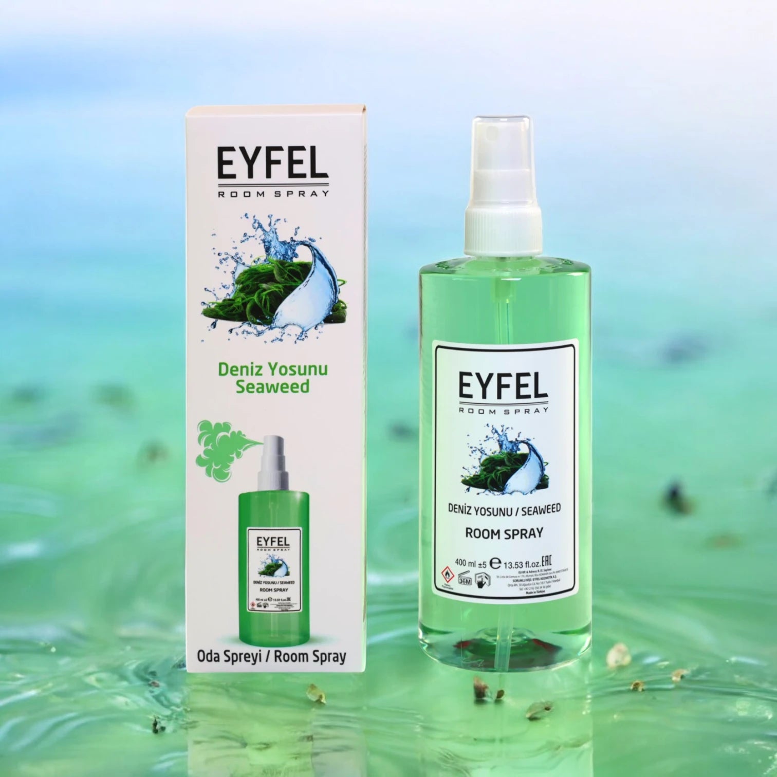 EYFEL Seaweed Room Spray – 400ml - Fresh Ocean Breeze & Moss Scent - Long-Lasting Air Freshener for Home & Office - Damoo