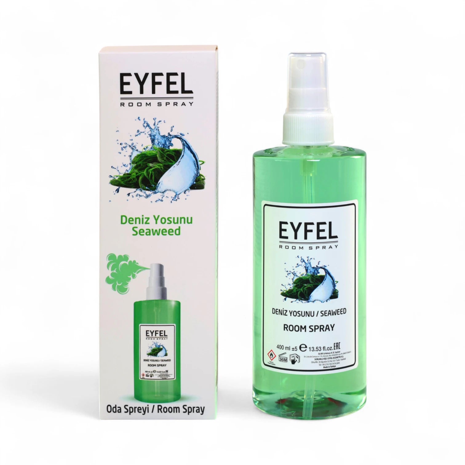 EYFEL Seaweed Room Spray – 400ml - Fresh Ocean Breeze & Moss Scent - Long-Lasting Air Freshener for Home & Office - Damoo
