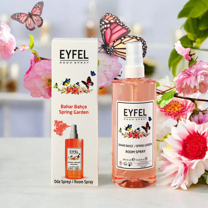 EYFEL Spring Garden Room Spray – 400ml - Floral Home Fragrance with Butterfly Design - Long-Lasting Air Freshener Made in Turkey - Damoo