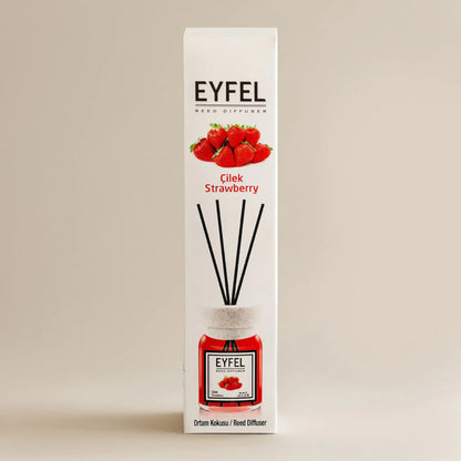 EYFEL Strawberry Reed Diffuser – 120ML Long-Lasting Fruity Home Fragrance | Elegant Glass Bottle & Scent Sticks | Sweet Aromatherapy for Rooms, Offices & Gifts - Damoo