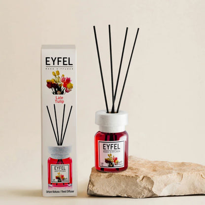 Eyfel Tulip Reed Diffuser 120ml – Long-Lasting Floral Scent, Home Fragrance with Oil Diffuser Sticks for Living Room, Bathroom & Office Decor - Damoo