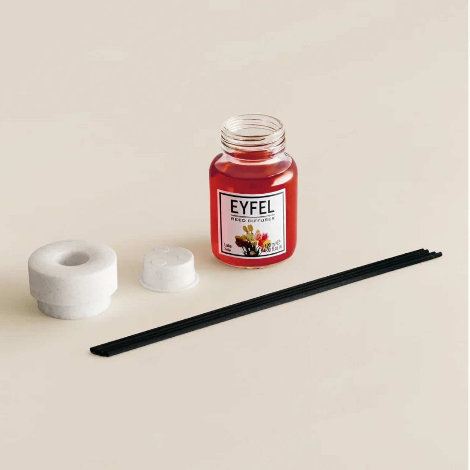 Eyfel Tulip Reed Diffuser 120ml – Long-Lasting Floral Scent, Home Fragrance with Oil Diffuser Sticks for Living Room, Bathroom & Office Decor - Damoo
