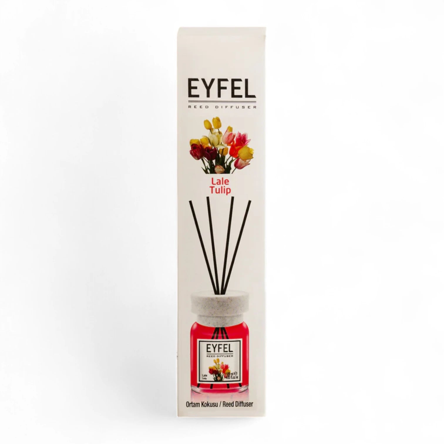 Eyfel Tulip Reed Diffuser 120ml – Long-Lasting Floral Scent, Home Fragrance with Oil Diffuser Sticks for Living Room, Bathroom & Office Decor - Damoo