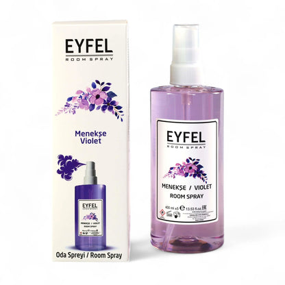 EYFEL Violet Room Spray – 400 ml Soft Floral Home Air Freshener with Nostalgic Violet Scent – Long-Lasting Fragrance Mist for Bedroom, Living Room & Office - Damoo