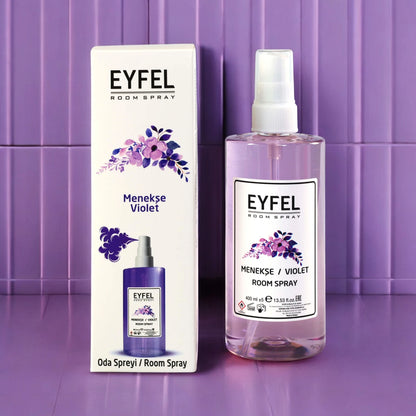 EYFEL Violet Room Spray – 400 ml Soft Floral Home Air Freshener with Nostalgic Violet Scent – Long-Lasting Fragrance Mist for Bedroom, Living Room & Office - Damoo