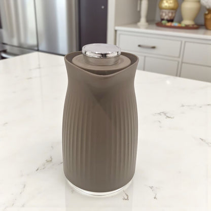 GERMAX Elegant Black & Gold Insulated Thermos Flask – Premium Vacuum Jug for Hot & Cold Beverages – 1 L Capacity with Luxury Golden Handle & Lid - Damoo