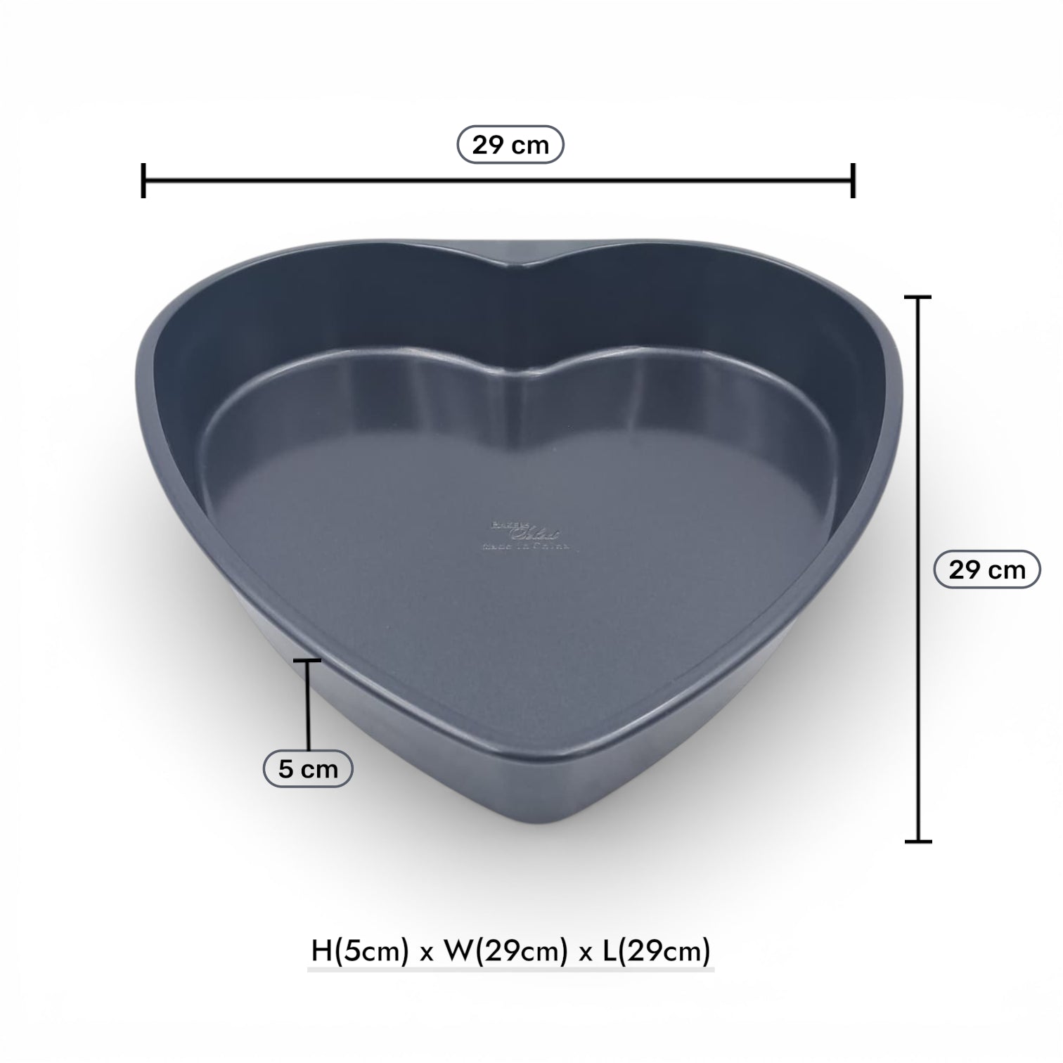AK Heart Shape Non-Stick Cake Baking Pan – Premium Metal Bakeware for Cakes & Desserts (5H x 29L × 29W CM) - Damoo