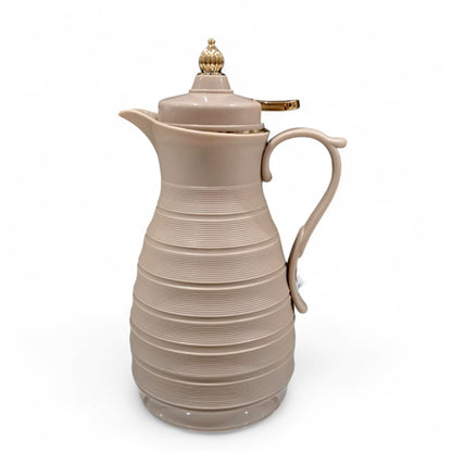 GERMAX Original Luxury Vacuum Flask 1L – Arabic Coffee & Tea Thermos | Elegant Gold Lid & Handle | 12H Hot / 24H Cold | Premium Glass Liner | Made in China - Damoo