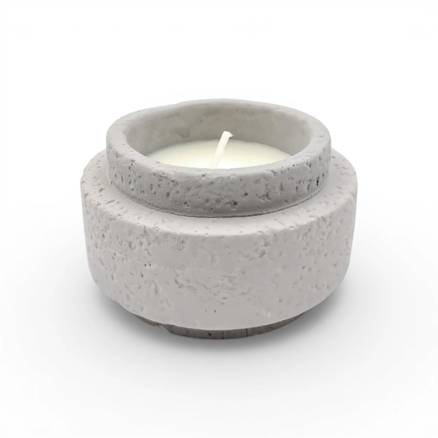 Luxury Scented Candle in Textured Stone-Style Ceramic Jar, Hand Poured Long Lasting Aromatherapy Candle for Home Décor & Relaxation (5H x 7.5L x 7.5W CM) - Damoo