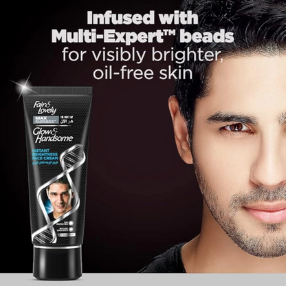 Fair & Lovely Glow & Handsome Instant Brightness Face Cream 100g – Men’s Brightening, Sun Protection & Dark Spot Reducer - Damoo