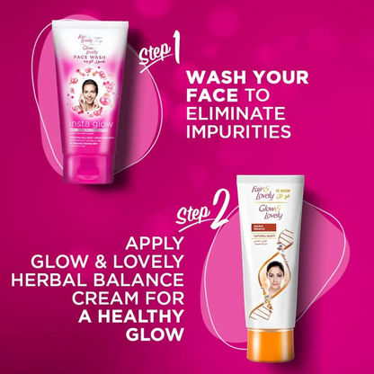 Fair & Lovely Glow & Lovely Herbal Balance Face Cream with VitaGlow – 16 Ayurvedic Ingredients for Glowing & Even Skin, 100g - Damoo