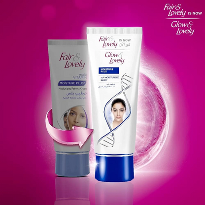 Fair & Lovely Glow & Lovely Moisture Plus Face Cream with Multivitamins & VitaGlow – Glowing, Moisturised Skin for 24 Hours, 100g - Damoo
