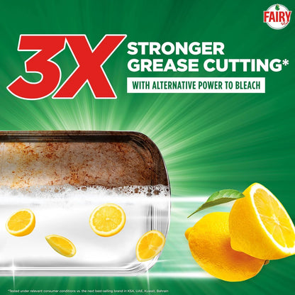 Fairy Max Plus Lemon Dishwashing Liquid – Bleach Alternative Power, 2 x 600ml – Removes Grease & 99% of Bacteria & Viruses – Sparkling Clean Dishes - Damoo