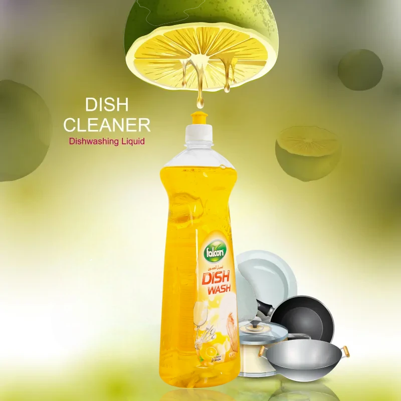 Falcon Lemon Dish Wash Liquid  2 x 1L Bottles | Powerful Grease Removal with Long-Lasting Lemon Fragrance - Damoo
