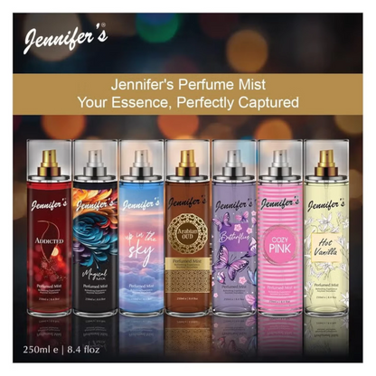 Jennifer's Cozy Pink Perfumed Mist 250ml | Long-Lasting Refreshing Body Spray for Women | Travel-Friendly Daily Fragrance Mist - Damoo