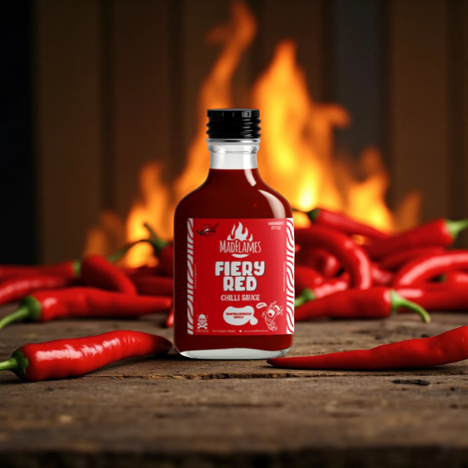 MAD FLAMES Fiery Red Chilli Sauce – 180g | Intense Heat for True Spice Lovers - Damoo