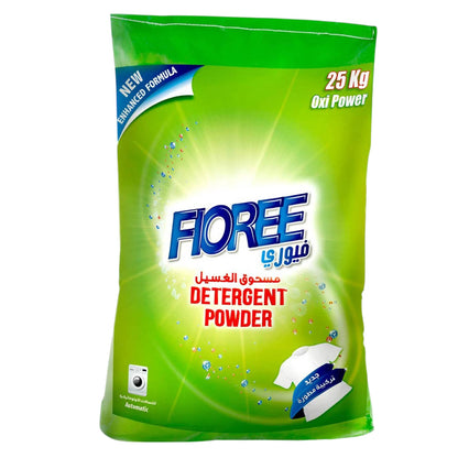 Fioree Detergent Powder 25Kg Woven Bag – Oxi Power Stain Remover, Odor Elimination, Refreshing Fragrance, Color Protection, Suitable for All Fabric Types & Top-Loading Washing Machines - Damoo