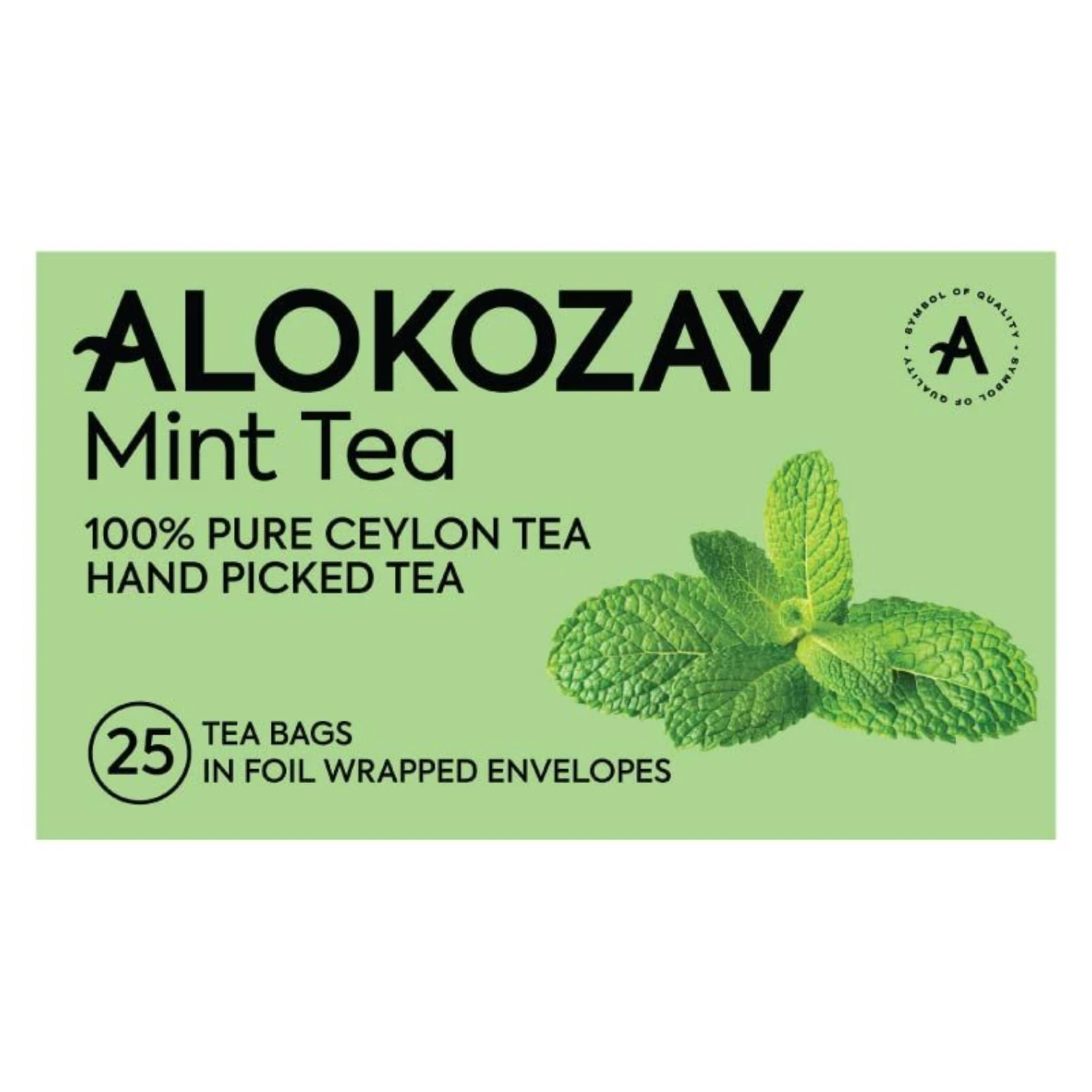 Alokozay Mint Black Tea – 25 Foil-Wrapped Tea Bags | Premium Ceylon Black Tea Infused with Refreshing Mint | Relaxing Herbal Blend for Daily Wellness - Damoo