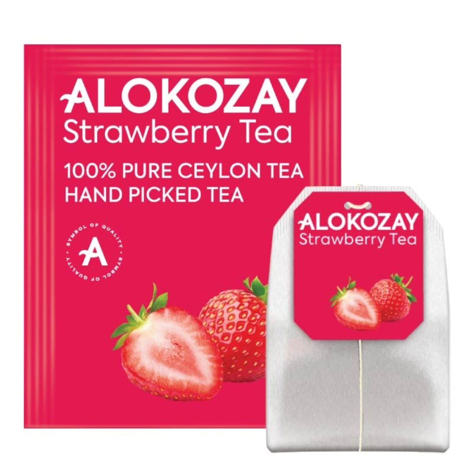 Alokozay Strawberry Black Tea – 25 Foil-Wrapped Tea Bags | Premium Ceylon Tea with Sweet Strawberry Flavor | Fruity & Aromatic Herbal Blend - Damoo